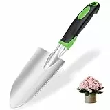 Blumenkelle, Gartenschaufel Hand, Blumenkelle Pflanzkelle, Gartenschaufel Edelstahl, Pflanzschaufel, zum Pflanzen, Umpflanzen, Jäten, Bewegen und Einebnen von Erde(C)