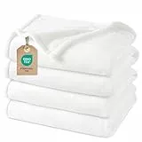 PHF Kuscheldecke Flauschig Fleecedecke 220x240cm - Oeko-Tex Weich Warm Wohndecke, Decke Blanket für Couch Sofa Bett, Tagesdecken & Kuscheldecken, Sofa überwurfdecke, Weiß