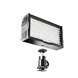 Walimex pro 128 Daylight LED Videoleuchte 8,5 W, On-Camera Studioleuchte mit Tageslicht LEDs, hochwertiges Streaming Licht mit Akku, dimmbare Beleuchtung mit Soft Diffusor