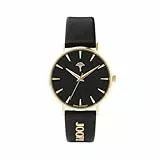 Joop! Armbanduhr Damen Quarzuhr analog, mit Leder Armband, Schwarz, 5 bar wasserfest, Kommt in Uhren Geschenk Box, 2028263