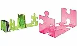 HAN Buchstütze PUZZLE, 2er Set, klar-transluzent, Sie erhalten 1 Packung, Packungsinhalt: 2 er Set