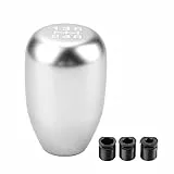 Fydun Schalthebel Universal 5 Gang Automatik Schaltknauf Gear Shift Knob mit 3 Adaptern 8mm/10 mm/ 12mm Auto Innenausstattung(Silber)