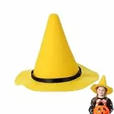 Gadpiparty Hexenhut Für Damen Halloween-Kostümzubehör Cosplay-Party Mädchen Breiter Krempe Hut Für Party Maskerade Cosplay-Kostümzubehör Gelb