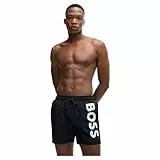 BOSS Herren Octopus Schnell trocknende Badeshorts mit kontrastfarbenem Logo
