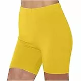 KOG Warehouse Deal Damen Shorts Kurze Leggings High Waist Baumwolle Sommer Hosen Radlerhose Kurze Sporthose Blickdicht Sportshorts Trainingshose Gym Shorts Yoga Shorts Unterhosen Prime Gelb L