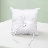 Nogeqi Ringkissen Hochzeit,Ringkissen mit Bowknot Satinband, Ringkissens Hochzeit Standesamt für Verlobung Oder Eheringe Party, Hochzeitszeremonie, Antrag(15cm × 15cm)