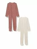PIPPI Unisex Baby Nightsuit W/F -Buttons 2-Pack Pajamas, Brown, 104 EU