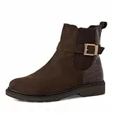 Marco Tozzi Damen Chelsea Boots aus Leder mit Schnalle, Braun (Mocca Nubuck), 38 EU