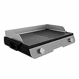 Cecotec Elektrischer Tischgrill PerfectRoast 3000 Inox. 3000 W, Grillfläche Mixta, Antihaftbeschichtung, regulierbares Thermostat, Fettauffangschale
