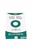 Exacompta 3808B 100er Pack Premium Karteikarten liniert DIN A8 ideal für die Schule, zum Lernen von Vokabeln und passend zur Bunnybox Lernkartei 55 x 74 mm weiß