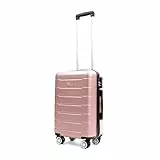 Easy Move ABS Hartschalenkoffer - Reisekoffer mit 360° Rädern, Zahlen-Schloss -, Hartschalenkoffer, Luggage, Trolley Koffer (Rose Gold, Medium 54cm)