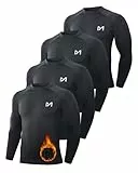 MEETWEE Herren Thermounterwäsche Oberteile,Thermoshirt Langarm Kompressionsshirt Funktionsshirt Atmungsaktiv Thermounterhemd Männer Sportshirt für Running Fitness Gym