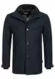 Indicode Herren Brittany Kurzmantel mit Stehkragen | Herrenmantel Wollmantel Mantel Männer Navy, L