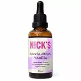 NICKS Stevia Flüssig Flavour Drops Vanille (50ml) Keto Zuckerfreie Tafelsüße ohne Kalorien, Low carb Zuckerersatz, Süßstoff, Flüssigsüße, Alternative zu Zucker, Süßungsmittel mit Pipette