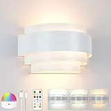 Lampop Wandleuchte Ohne Stromanschluss Wandlampe Akku Innen RGB Wandleuchte Akku mit Abnehmbarer Glühbirne Wiederaufladbar Kommt mit Fernbedienung 16 Farben mit Einstellbarer Helligkeit