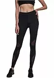 Urban Classics Damen Skinny Leggings Ladies Triangel Tech Mesh TB1938, Gr. 38 (Herstellergröße: M), Schwarz (Blk/Blk 00017)