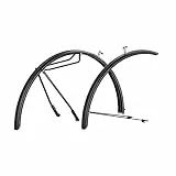 hebie ALUMEE 28 Zoll, Schutzblechset in 52 mm Breite, Aluminium, wetterbeständig, mit integrierten Gepäckstreben hinten, UV-beständig, puristische Optik, für Fahrräder, schwarz