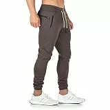 Yageshark Jogginghose Herren Baumwolle Sweathose Sporthose Fitness Slim Fit Hose Freizeithose Joggers Jogginghosen Männer Streetwear (Braun,X-Large)