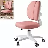 TAZZOR Schreibtischstuhl Kinder mit 360-Grad-Drehrollen Bürostuhl Ergonomisch Höhen- und Rückenverstellbar Drehstuhl Kinder Computer Stuhl für Haus Schule und Bibliothek, Rosa