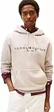 Tommy Hilfiger Herren Hoodie Tommy Logo mit Kapuze, Beige (Heathered Pebble), M