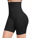 YARRCO Bauchweg Unterhose Damen Shapewear Miederhose Body Shaper Miederpants Hohe Taille Leggings Figurformende Unterwäsche (Schwarz, L)