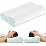 Joynox Ergonomisches Kopfkissen Memory Foam, Orthopädisches Kissen,Nackenhörnchen für Seiten-, Rücken- und Bauchschläfer, Atmungsaktiver Kissenbezug