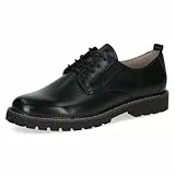 Caprice Damen Schnürschuhe aus Leder Elegant, Schwarz (Black Nappa), 37 EU