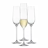 SCHOTT ZWIESEL Sektglas Fortissimo (4er-Set), elegante Champagner Gläser mit Moussierpunkt, spülmaschinenfeste Tritan-Kristallgläser, Made in Germany (Art.-Nr. 123686)
