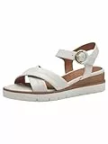 Tamaris Damen Plateau Sandalen Leder Sommer; WHITE LEATHER/weiß; 39 EU
