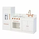 Teamson Kids Kinder Große Holz-Spielküche Rotgold Spielherd-Set TD-12863R