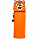 GDFJBG 2-in-1 Silikon Federmäppchen - Tiger, Federtasche aus weichem Silikon für Stifte, Federmappe und Stiftehalter, Mäppchen Tiere, Schlampermäppchen (Panda 1) (Tiger)