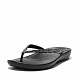 Fitflop Damen IQUSHION Sparkle Ergonomische Sandalen, Black, 39 EU
