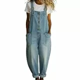 TEMOOUES Trendiger Polyester-Strampler, Overall für Damen, schmeichelhafte Passform, leichter Stoff, perfekt für heiße Tage, vielseitig, täglich, stilvoller Overall für Damen, hellblau, L