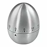 Xavax Analoger Kurzzeitwecker (Eieruhr mit Timer-Funktion, Küchenwecker aus Edelstahl, Küchentimer) silber