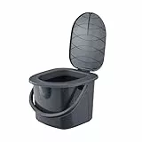 BranQ - Home essential , zu 100 % aus recyceltem Material hergestellt, Ökologisch, Mobile Campingtoilette 15,5 Ltr mit max. Tragkraft bis 120kg, ECO Grau