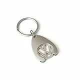 Volkswagen 000087055VAHW Schlüsselanhänger Einkaufswagenchip Keyring Anhänger Coin Chip Silber