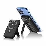 JVGoal Magnetische Powerbank 10000mAh 22.5W PD Schnellladung mit Integrierten Kabeln Tragbares Kabelloses Ladegerät für iPhone 17/16/15/14/13/12 Serie (Schwarz)