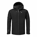 Schöffel Herren Ins Jacket Style Wildkar MNS, wetterfeste Outdoorjacke mit 2-Wege-Stretch, atmungsaktiver, wasserdichter Anorak mit verstellbarer Kapuze, black, 50