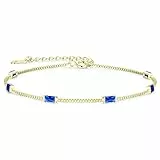 LOUISA SECRET Gold Armband Damen 925 Sterling Silber 14k Vergoldet Zirkonia Armbänder Damen Verstellbar Armkette Valentinstag Muttertag Geburtstags Weihnachts geschenke für Sie Frauen Freundin mama