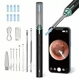 Ohrenschmalz Entferner Otoskop, AZHE 1920P Wifi Ohrenreiniger Mit 360° Weitwinkel & 6 LED, Ohrreiniger IP67 Wasserdicht für iPhone, iPad und Android-Smartphones (Schwarz)