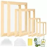 Caydo Papierherstellungs-Kit in 4 Größen, A4, A5, A6, A7, Papierherstellung, Holzrahmen-Set, Form und Bütte mit Netz, saugfähigen Papieren und Schwamm, kreatives handgefertigtes Bastelzubehör für