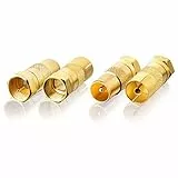 SEBSON SAT Antenne Adapter Set - 2x F-Stecker auf Koax Stecker (IEC), 2x F-Stecker auf Koax Buchse (IEC) - Antennenkabel Adapter