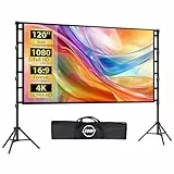 Beamer Leinwand mit Stativ 120 Zoll - LEORFI Projektionsleinwand Ständer Outdoor Tragbar mit Tragetasche, Indoor HD 16:9 Front Rück,Höhenverstellbar, für Camping und Heimkino