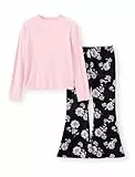 PATPAT Bekleidungsset für Mädchen - Langarm Top, Schlaghose, Kinder- und Schulkleidung, Partykleidung, Geschenk-Outfit, 8-9 Jahre 128-134cm