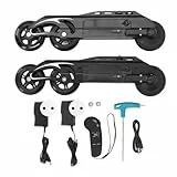 Tbest Elektrische Rollschuhe, Exquisite Verarbeitung, Mühelos Sanft Gleitende Elektrische Rollschuhe mit Doppelradantrieb (EU-Stecker (100–240 V))