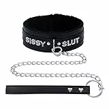 BKsissychain Rosa Fluffy Punk Leather Choker Halskette für Frauen - Gothic Cosplay Sexy Schmuck