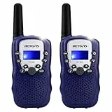 Retevis RT388 Walkie Talkie Kinder, Spielzeug Kinder mit Taschenlampe, Funkgeräte ab 4-12 Jahre, Weihnachten Geschenke Junge Mädchen für Familienspiel, Abenteuer (1 Paar, Dunkelblau)