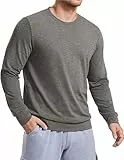 PINSPARK Sweatshirt Herren Basic Ohne Kapuze Pullover Rundhals Langarmshirt Leichter Sport Shirt Loose Fit Pulli Freizeit Sweater Grau S