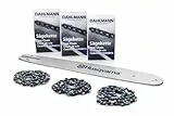 HUSQVARNA Schwert 3/8' 35 cm 1,3 mm + 3 HM Sägeketten für HUSQVARNA Motorsägen 120 Mark II 130 135 135 Mark II 140 235 236 240