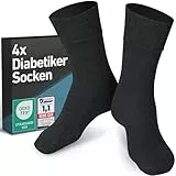 CORE GORIMO - 4 Paar - Diabetikersocken ohne Gummibund Herren und Damen - hochwertige Baumwolle - Diabetikersocken Herren und Diabetiker Socken Damen für jede Lebenslage (39-42, Schwarz)